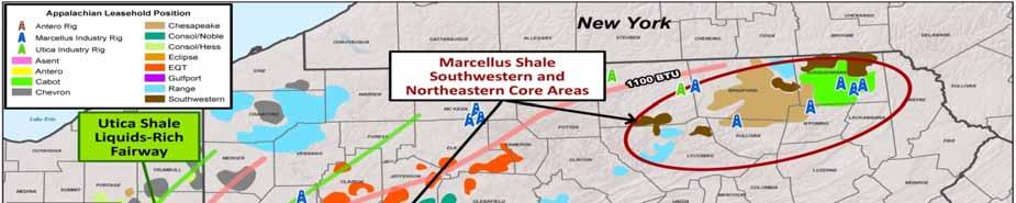 LIQUIDS-RICH LARGEST CORE POSITION Antero has over 2,700 undeveloped rich gas locations with an average lateral length of 7,580 in