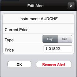 You can change the alert price by clicking on an alert, and selecting 'Edit Price Alert' from the context menu. Here, enter the new price into the Your Price field, and press Ok.
