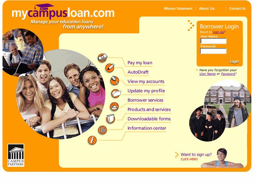 Retrieving User Name or Password Hints Borrowers have the opportunity to enter a password or user name hint when they register to use www.mycampusloan.
