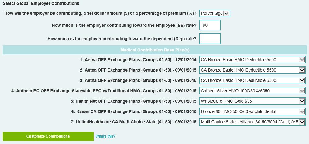 Fill in the employer s contribution settings.