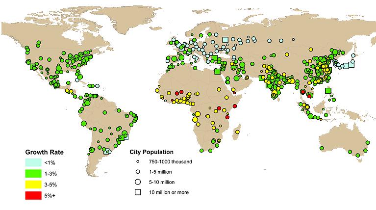 Urbanisation: The future Growth rates of