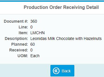 You will also need to choose if the selected item quantity is Completed or Rejected (only for standard production orders). Once all that information is entered, click on Add.