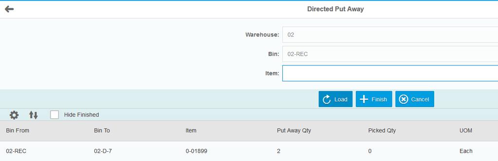 Directed Put Away Directed Putaways is a function of WMS Mobile that, based on certain rules and configurations, will suggest put away bin locations for the items in your receiving bins.