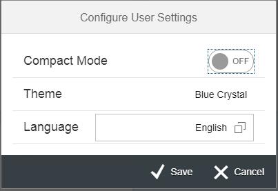 Settings - You can change these settings and they will be saved for the current user/device.