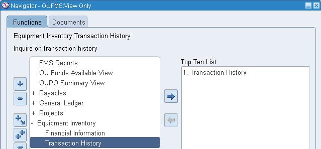 Equipment Inventry-Transactin Histry Dcument ID: PA0040 NAVIGATE TO TRANSACTION HISTORY WINDOW 1. Click Equipment Inventry link.