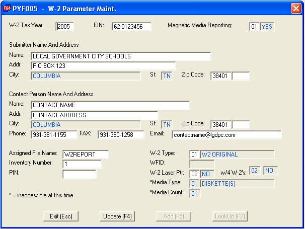 W2 Reporting Process The W2 Process menu is shown below. A brief description of each option is included. 1.