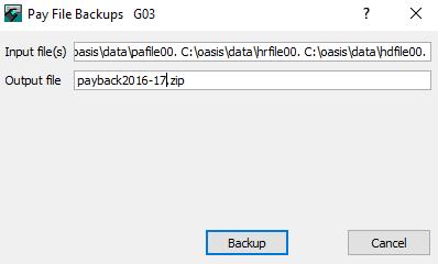 to payback2016-17.zip. The screen will now look like this: Click on the Backup button to take your backup. 2.