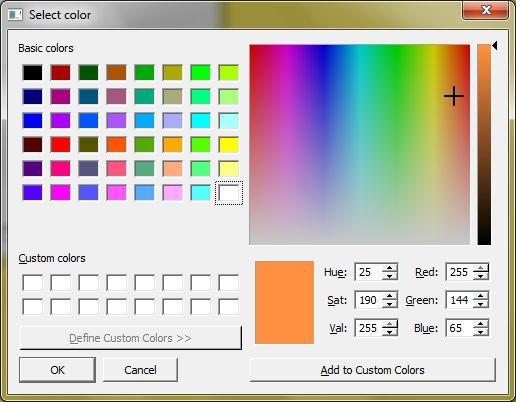 You can click with your cursor anywhere in the colour box to select the colour you want, or just click on any of the basic colours.