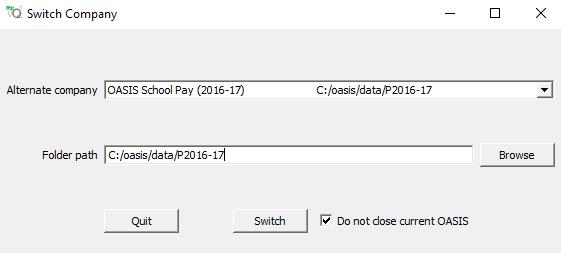At the end of the process, an alternate path will be set within OASIS to allow you to access the 2016-17 data.