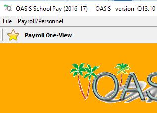 Use the down arrow to the right of the alternate companies to find the path you set up (Oasis School Pay (2016-17) in the example above.