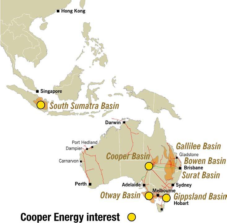 Cooper Energy interests Portfolio prioritised on Cooper Basin oil production and gas to Eastern Australia.