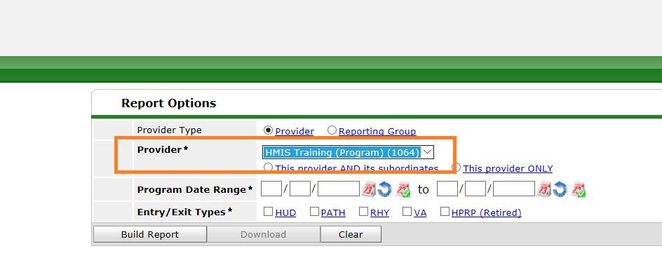 3. You will now need to fill-in prompts to review your data. First, you need select your Provider Type a.