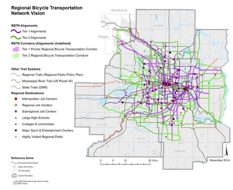 Bicycle and Pedestrian Systems Regional Bicycle Transportation Network (RBTN) Backbone system for regional bicycle transportation