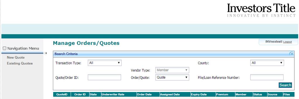 4. RETRIEVING A QUOTE To retrieve a quote that was previously created, the user should click
