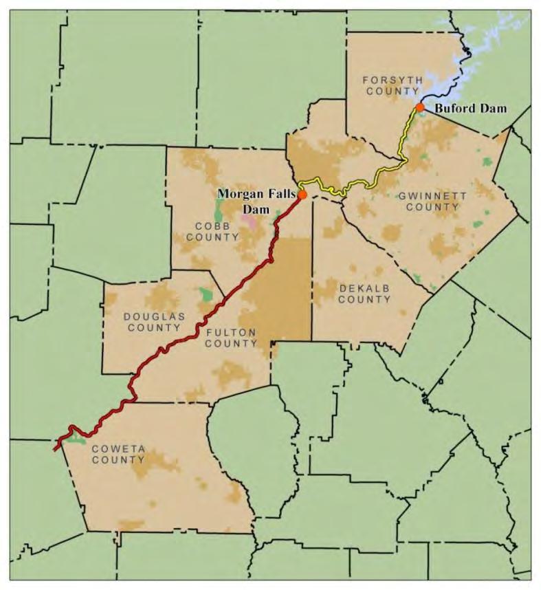 Gwinnett, DeKalb, Cobb, Fulton, Douglas, & Coweta Counties Identify high priority sub-basins