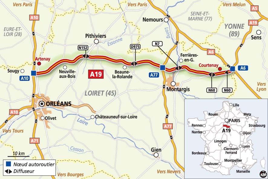 A19 contract awarded to VINCI 100% VINCI 101 km motorway section between Artenay and Courtenay (south of Paris) Cost of works: 550m Financing Equity: 125m