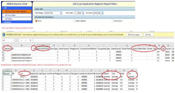New Features in Compliance RELIEF Reports: New LAR Report Features Features: - Ability to turn on/off exemption and options by Reporting Year.