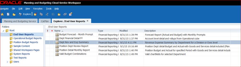 The first Folder End User Reports includes five commonly used reports that will be covered in today s class.