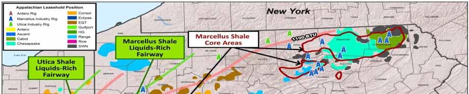 1 Largest Core Drilling inventory in Appalachia Based on thorough technical analysis of peer acreage configuration, well results and geology, Antero has the largest core