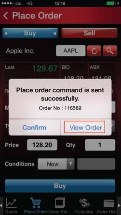 Click Confirm to send out the order or click Cancel to delete the order.