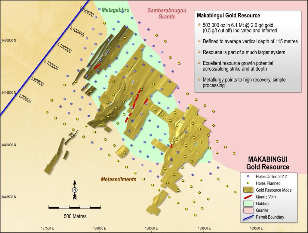 Figure 4 Makabingui Gold Project Plan Assay turnaround times have extended considerably compared to the beginning of 2012.