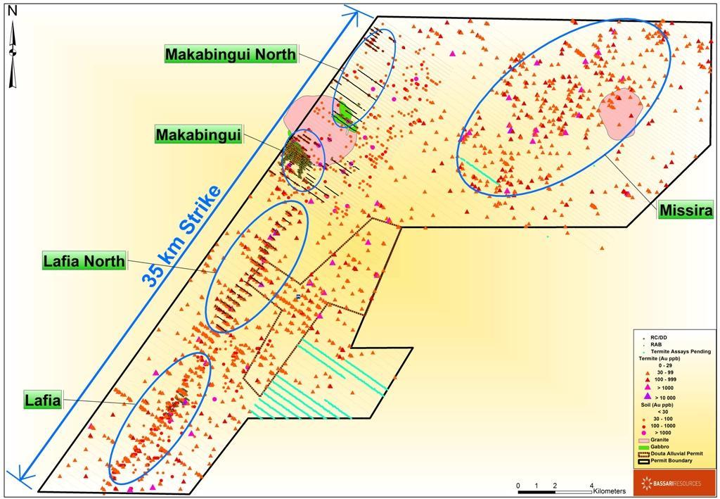 Figure 5: Termite Mound Geochemistry Moura Permit (Bassari 70%) The