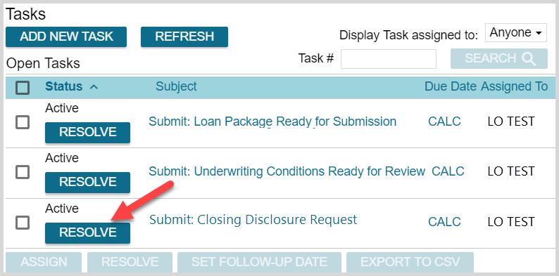 Click Broker Upload 4. Choose TRID Closing Disclosure Docs & Doc Request Request Initial Closing Disclosure 2.