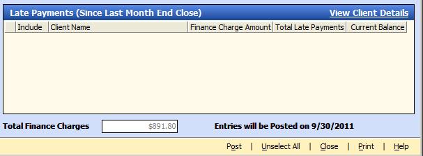 Total Overdue Balance o View only field - displays the Overdue Balance on which the Finance Charge is based.