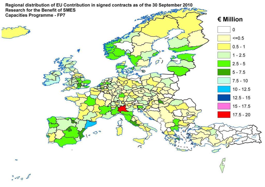 Map 8: Capacities Programme FP7.