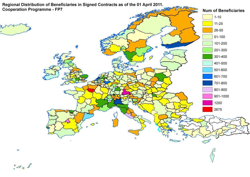 Map 1: Cooperation Programme FP7.