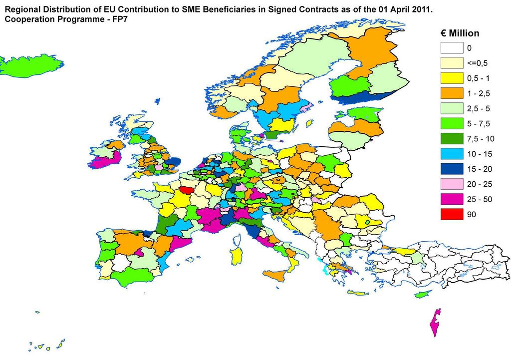 Map 4: Cooperation Programme FP7.