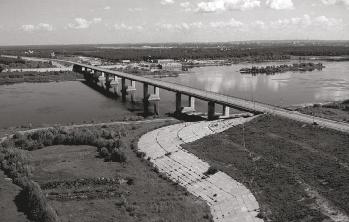 largest in Europe Big Obukhovski Bridge in St.