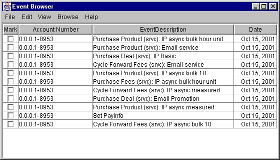 Reviewing Events Figure 2 1 Events Browser Depending on how you define your search criteria, the Results table could display one event or many events.
