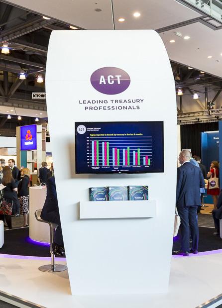 THE LARGEST TREASURY AND FINANCE EXHIBITION IN THE UK With over 80 exhibitors and sponsors at the 2018 event, the ACT Annual Conference is the key treasury product and service exhibition in the UK