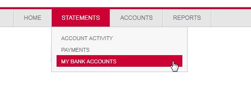 Under this section you could view all the accounts that have been set up for payment