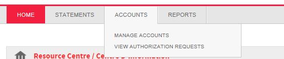 3 Accounts The Accounts tab provides the ability to Manage Accounts.