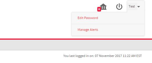 1.3 Change of Password 10. To change your password from the Home page follow the below: a.