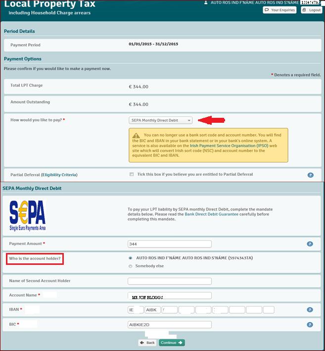 Payment Details Screen opens All fields marked * are mandatory and must be completed.