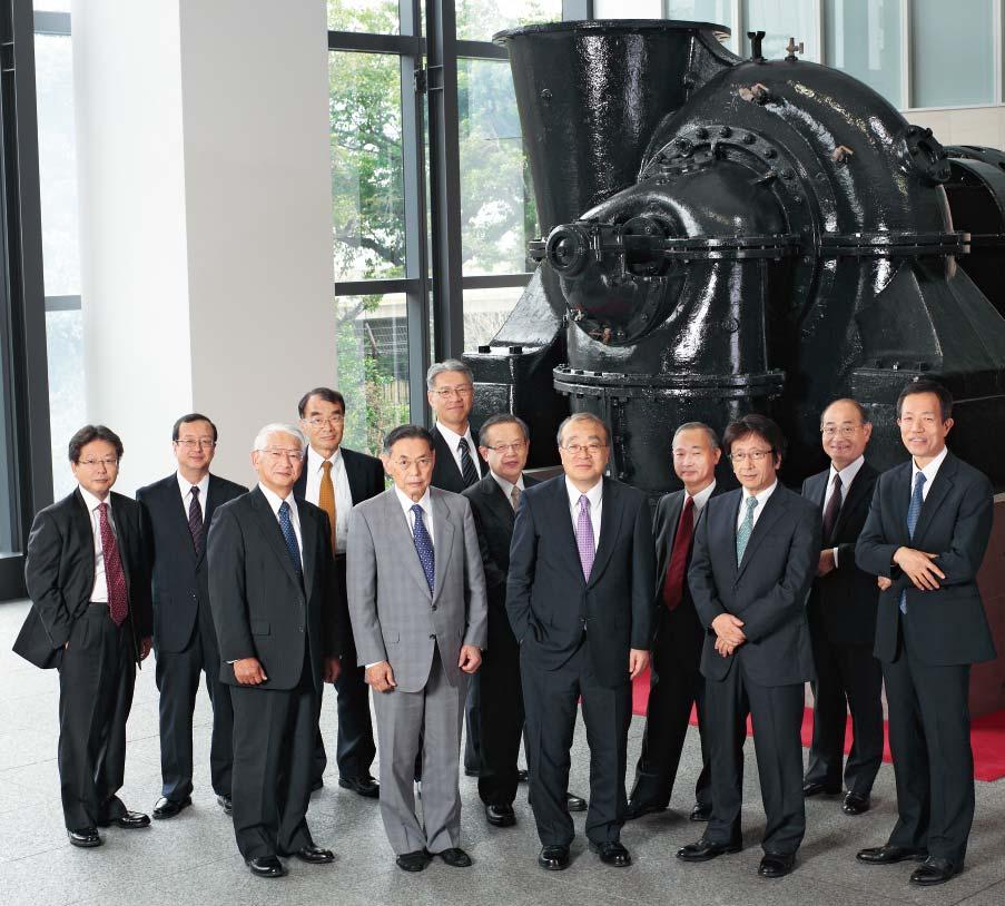 Board of Directors (As of June 28, 2012) From left: Atsuo Ohi, Akira Ogata, Masao Namiki, Akihiro Ushitora, Akio Mikuni, Toichi Maeda, Manabu Tsujimura, Natsunosuke Yago, Tetsuji Fujimoto, Sakon Uda,