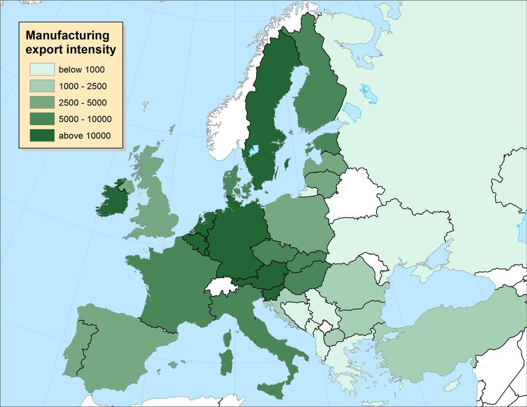 26 Manufacturing activity concentrated in Central Europe,