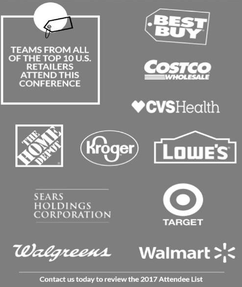 For a look at last year s attendee list contact us today! BONUS: Get recognized for your innovations and gain additional retailer exposure!