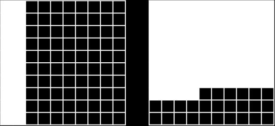 is 100 in order to find the percentage equivalent. What fraction of each hundred square is shaded? Write the fractions as percentages. Complete the table.