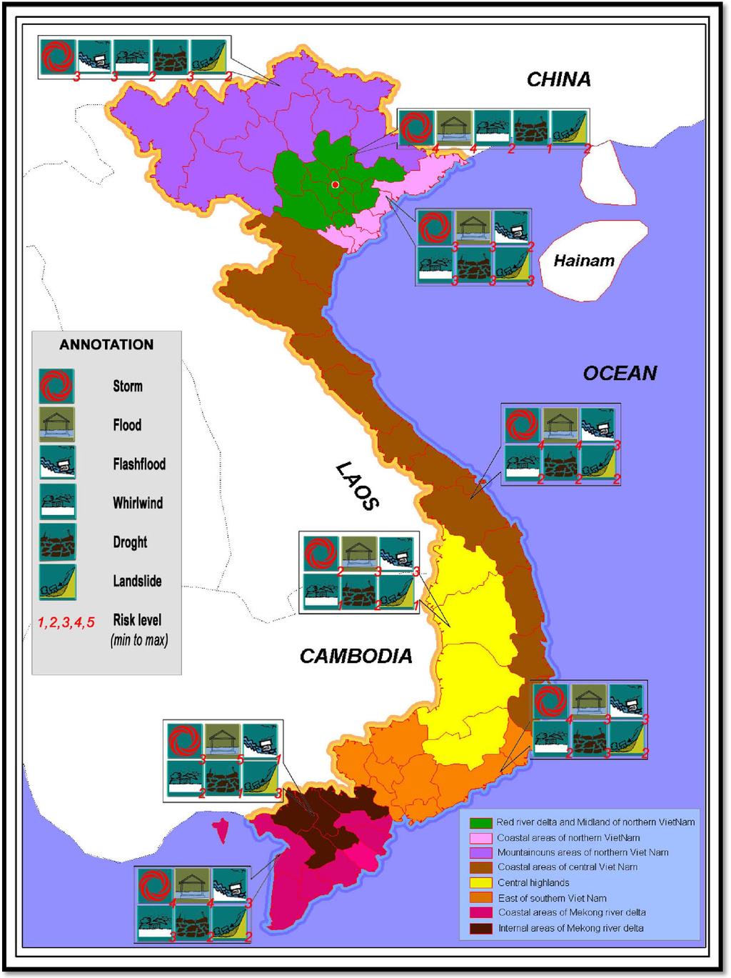 Natural disaster map in Viet Nam (Data from CCFSC
