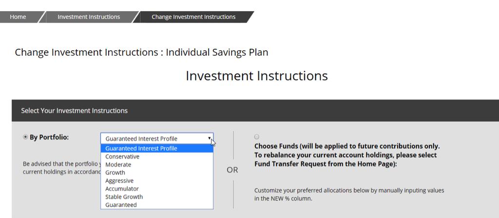Investment instructions change You can change your