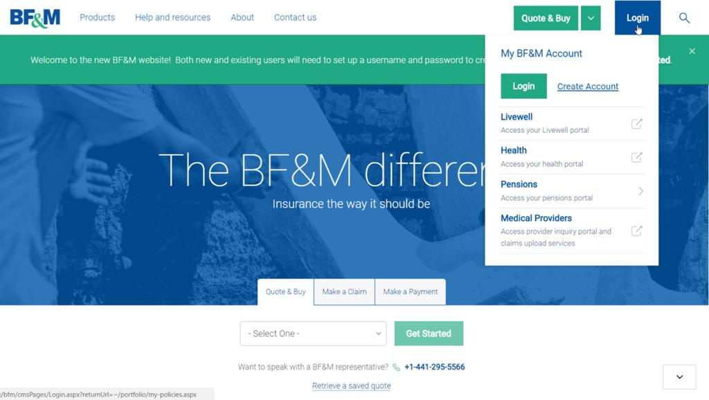 Create your account online From the BF&M