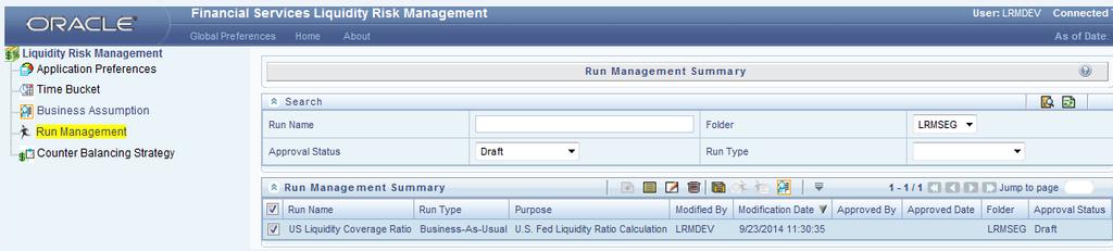 2. Click to select a definition with the status Draft, Open from the list of business assumptions and then click icon.