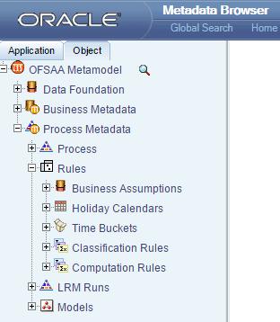 Under Process Metadata > Rules > Business Assumptions, all the business assumptions defined under LRM Business Assumptions window are displayed.