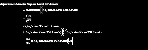 Adjustment to Stock of HQLA due to cap on Level 2B assets is calculated as follows: 7.