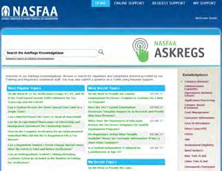 AskRegs Knowledgebase Searchable compilation of answers to financial aid