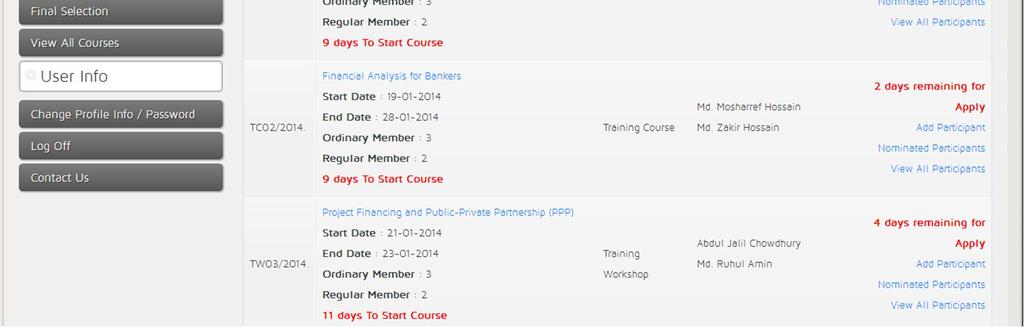 Here you will get all latest courses/ workshops list which are